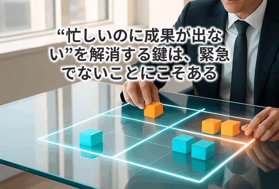 “忙しいのに成果が出ない”を解消する鍵は、緊急でないことにこそある