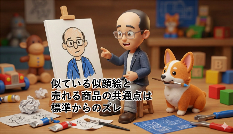 似ている似顔絵と売れる商品の共通点は、標準からのズレ